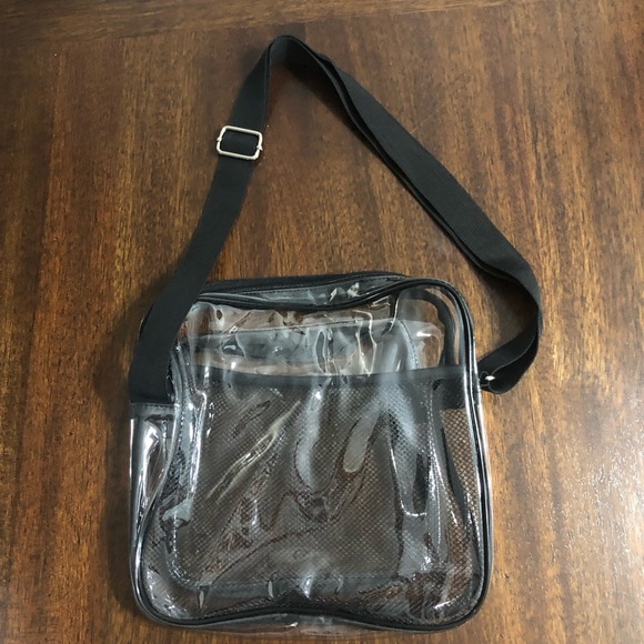 crossbody shoulder clear square bag purse front square zip pocket top zip.12X11 - Picture 1 of 3